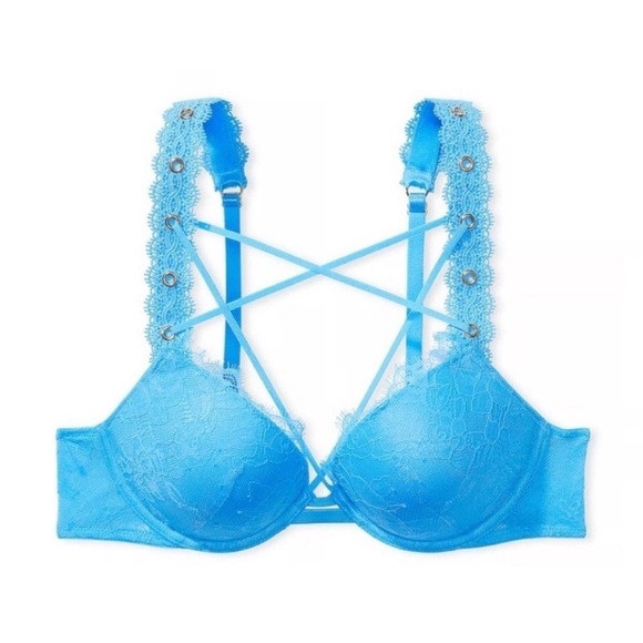 Victoria’s Secret Very Sexy Push Up Bra Size 38DD Blue  NWT! - Picture 1 of 7